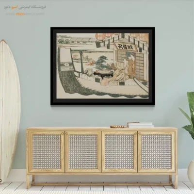 پوستر هنری ژاپنی - قایق سواری در رودخانه سومیدا – تابلو نقاشی هوکوسای - اسپو دکور