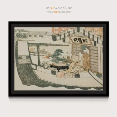 پوستر هنری ژاپنی - قایق سواری در رودخانه سومیدا – تابلو نقاشی هوکوسای - اسپو دکور