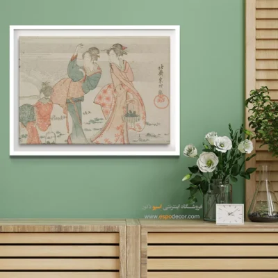 سبک سنتی ژاپنی - جمع آوری گیاهان – تابلو نقاشی هوکوسای - اسپو دکور