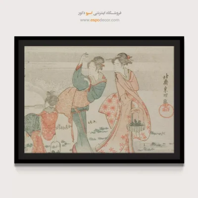 سبک سنتی ژاپنی - جمع آوری گیاهان – تابلو نقاشی هوکوسای - اسپو دکور