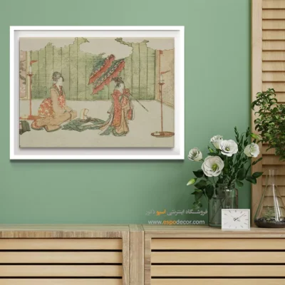 هنر شرقی - دختر جوان در حال رقصیدن – تابلو نقاشی هوکوسای - اسپو دکور