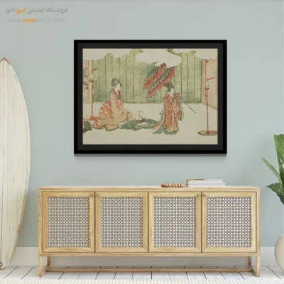 هنر شرقی - دختر جوان در حال رقصیدن – تابلو نقاشی هوکوسای - اسپو دکور