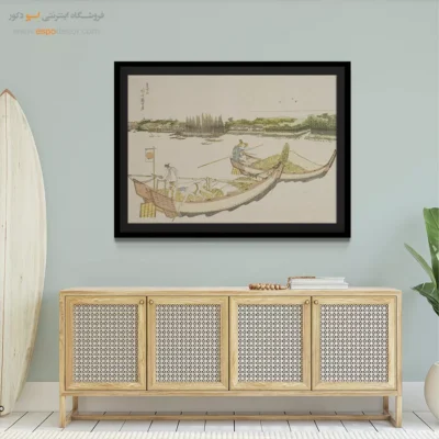 خرید تابلو برای کافه - قایق حمل برنج – تابلو نقاشی هوکوسای - اسپو دکور
