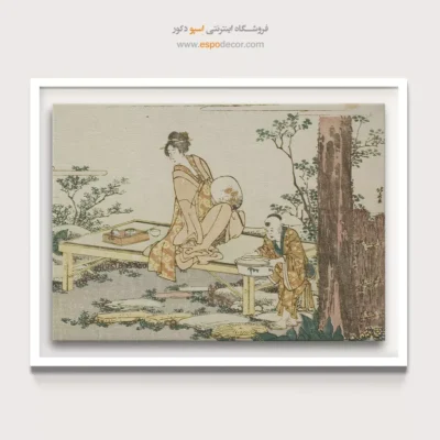 خرید تابلو برای سالن انتظار - مزرعه ماهی قرمز – تابلو نقاشی هوکوسای - اسپو دکور