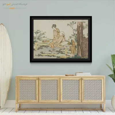 خرید تابلو برای سالن انتظار - مزرعه ماهی قرمز – تابلو نقاشی هوکوسای - اسپو دکور