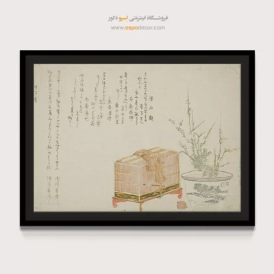 تابلو برای کلینیک - قفس پرنده – تابلو نقاشی هوکوسای - اسپو دکور