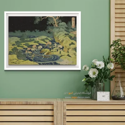 فروش ویژه تابلوهای هوکوسای - ماهیگیری با مشعل – تابلو نقاشی هوکوسای - اسپو دکور