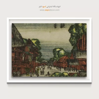 خرید تابلو بوم کلاسیک - معبد – تابلو نقاشی هوکوسای - اسپو دکور
