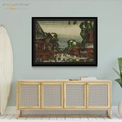 خرید تابلو بوم کلاسیک - معبد – تابلو نقاشی هوکوسای - اسپو دکور