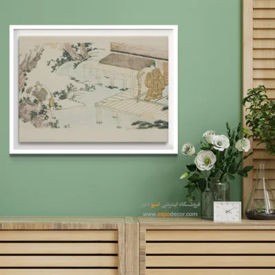 خرید هنر تلفیقی - خدمتکار – تابلو نقاشی هوکوسای - اسپو دکور