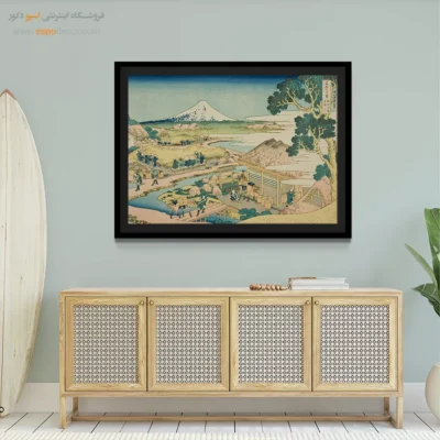 خرید تابلو یادآور طبیعت - مزرعه چای کاتاکورا – تابلو نقاشی هوکوسای - اسپو دکور