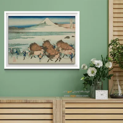 خرید تابلو برای کافی‌شاپ - شالیزارهای برنج – تابلو نقاشی هوکوسای - اسپو دکور