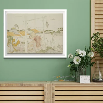 خرید تابلو برای سالن زیبایی - زنان روی ایوان – تابلو نقاشی هوکوسای - اسپو دکور