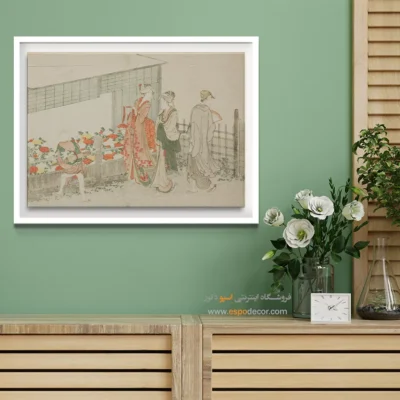 خرید اینترنتی تابلو بوم - نمایش گل – تابلو نقاشی هوکوسای - اسپو دکور