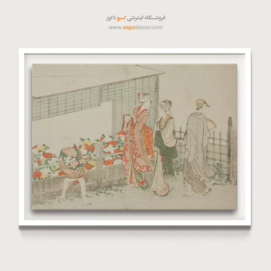 خرید اینترنتی تابلو بوم - نمایش گل – تابلو نقاشی هوکوسای - اسپو دکور