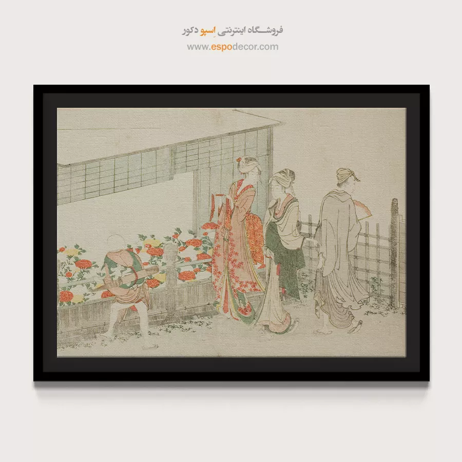خرید اینترنتی تابلو بوم - نمایش گل – تابلو نقاشی هوکوسای - اسپو دکور
