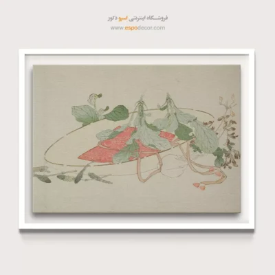 تابلو بوم ارزان - گل و سبزی بهاری – تابلو نقاشی هوکوسای - اسپو دکور