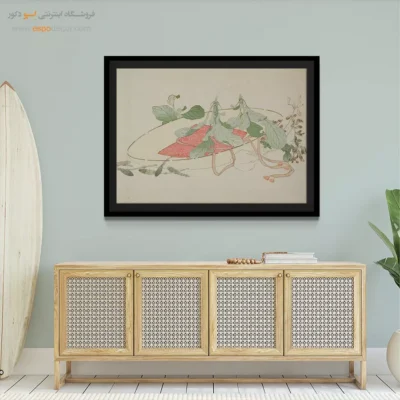 تابلو بوم ارزان - گل و سبزی بهاری – تابلو نقاشی هوکوسای - اسپو دکور