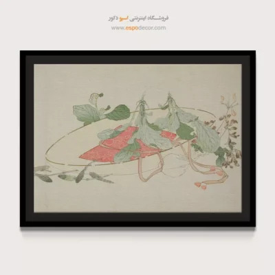 تابلو بوم ارزان - گل و سبزی بهاری – تابلو نقاشی هوکوسای - اسپو دکور