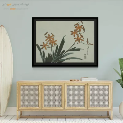 تابلو چاپی با وضوح بالا - ارکیده نارنجی – تابلو نقاشی هوکوسای - اسپو دکور