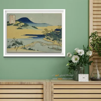 خرید چاپ حرفه‌ای روی بوم - ماه شب در ایزومیزاکی – تابلو نقاشی هوکوسای - اسپو دکور