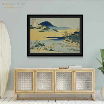 خرید چاپ حرفه‌ای روی بوم - ماه شب در ایزومیزاکی – تابلو نقاشی هوکوسای - اسپو دکور