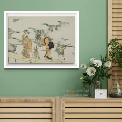 تابلو بوم با ماندگاری طولانی - روی پل عابر پیاده – تابلو نقاشی هوکوسای - اسپو دکور