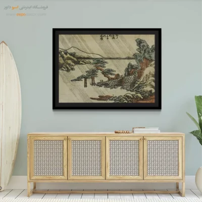 تابلو هدیه سالگرد ازدواج - باران شب در کاراساکی – تابلو نقاشی هوکوسای - اسپو دکور