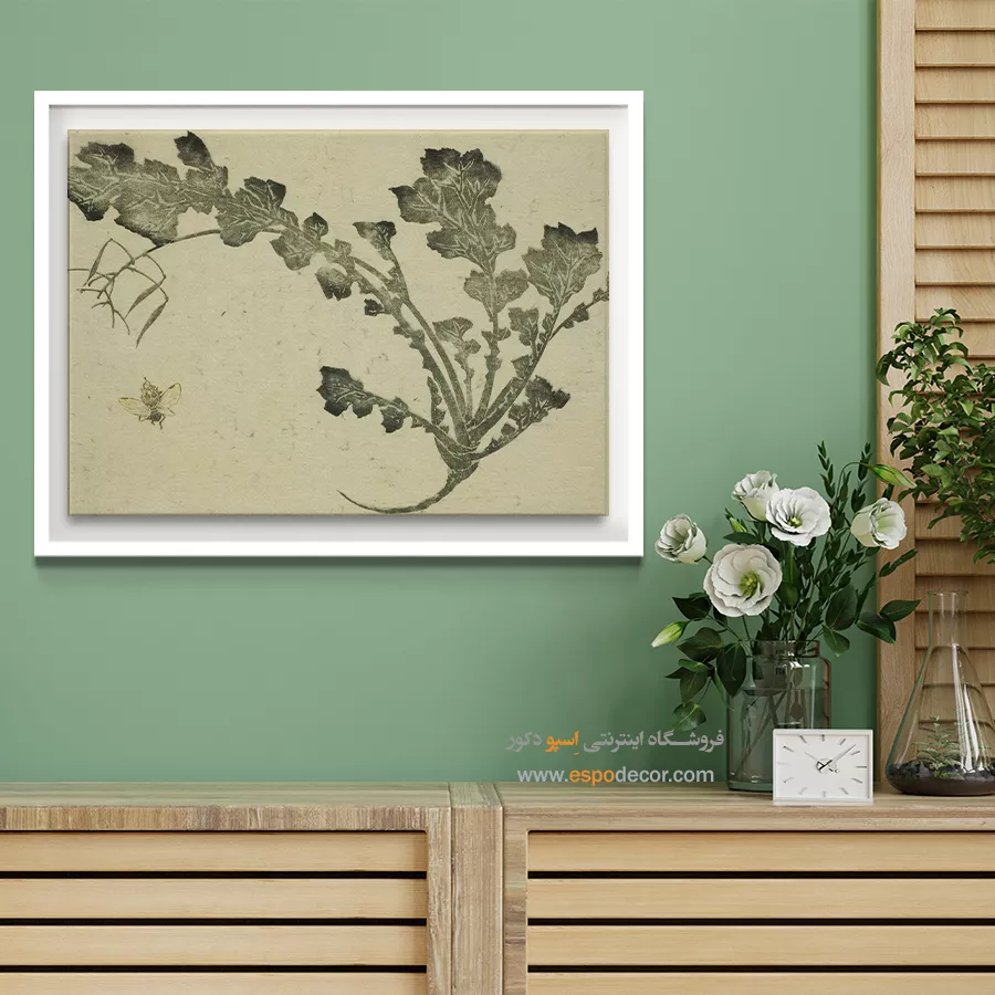 تابلو برای هدیه روز مادر - ساقه شلغم – تابلو نقاشی هوکوسای - اسپو دکور