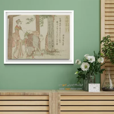 تابلو با قاب چوبی - فوجیساوا – تابلو نقاشی هوکوسای - اسپو دکور