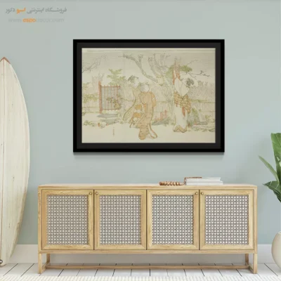 گالری آنلاین تابلو - سه زن در زیر درخت آلو – تابلو نقاشی هوکوسای - اسپو دکور