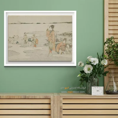 خرید تابلو بوم سفارشی - جمع آوری صدف – تابلو نقاشی هوکوسای - اسپو دکور