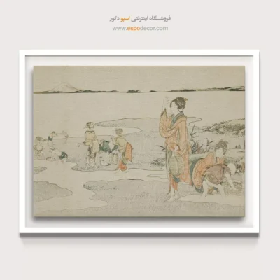 خرید تابلو بوم سفارشی - جمع آوری صدف – تابلو نقاشی هوکوسای - اسپو دکور