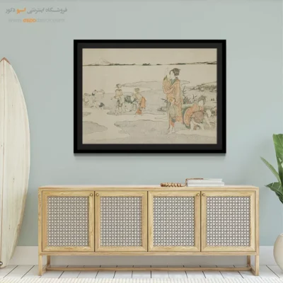 خرید تابلو بوم سفارشی - جمع آوری صدف – تابلو نقاشی هوکوسای - اسپو دکور