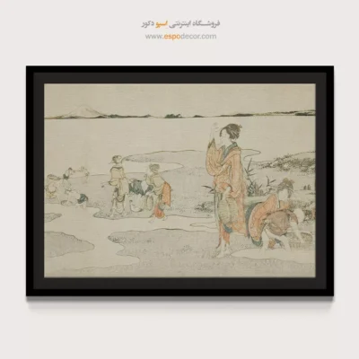 خرید تابلو بوم سفارشی - جمع آوری صدف – تابلو نقاشی هوکوسای - اسپو دکور