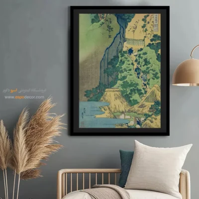 تابلو هنری با قیمت مناسب - معبد کانن در آبشار کیو – تابلو نقاشی هوکوسای - اسپو دکور