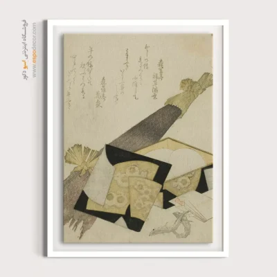 خرید تابلو دکوراتیو شیک - ریشه بیدمشک – تابلو نقاشی هوکوسای - اسپو دکور