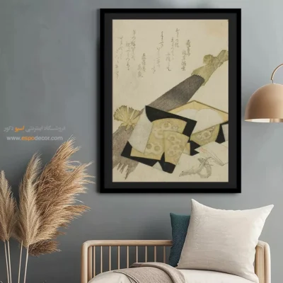خرید تابلو دکوراتیو شیک - ریشه بیدمشک – تابلو نقاشی هوکوسای - اسپو دکور