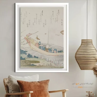 تابلو نقاشی آرتیستیک - قایق فری در رودخانه سومیدا – تابلو نقاشی هوکوسای - اسپو دکور