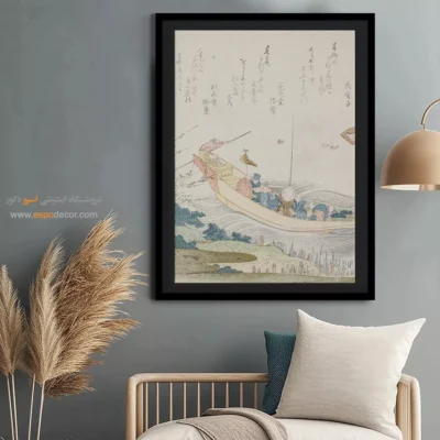 تابلو نقاشی آرتیستیک - قایق فری در رودخانه سومیدا – تابلو نقاشی هوکوسای - اسپو دکور