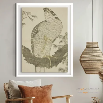 خرید تابلو بوم مدرن - شاهین – تابلو نقاشی هوکوسای - اسپو دکور