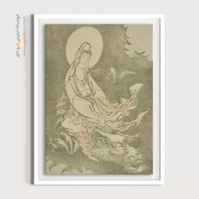 خرید تابلو نقاشی کلاسیک - الهه سوار بر اژدها – تابلو نقاشی هوکوسای - اسپو دکور