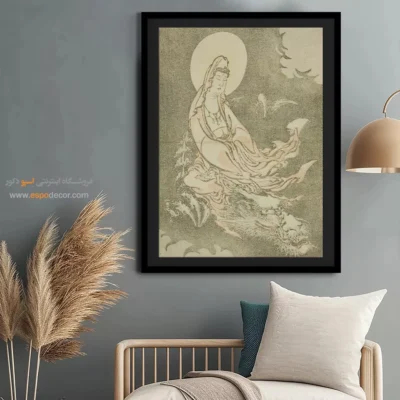 خرید تابلو نقاشی کلاسیک - الهه سوار بر اژدها – تابلو نقاشی هوکوسای - اسپو دکور