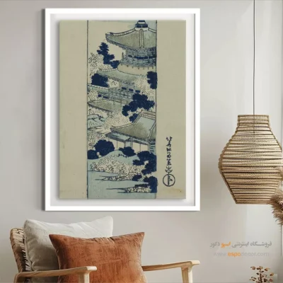 خرید تابلو بوم فانتزی - شکوفه های گیلاس در اوئنو – تابلو نقاشی هوکوسای - اسپو دکور