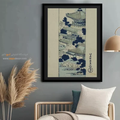 خرید تابلو بوم فانتزی - شکوفه های گیلاس در اوئنو – تابلو نقاشی هوکوسای - اسپو دکور