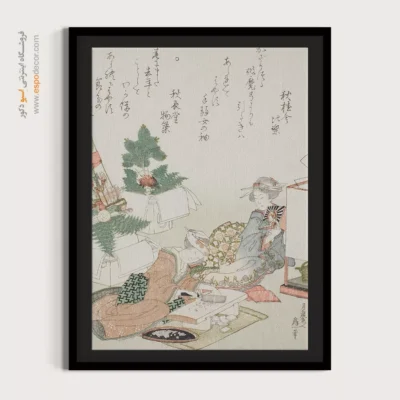 تابلو مناسب برای ولنتاین - خرد کردن کیک برنجی – تابلو نقاشی هوکوسای - اسپو دکور