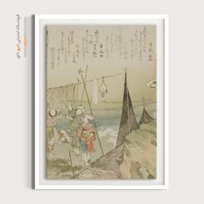 تابلو برای هدیه همسر - آویزان آبالون برای خشک کردن – تابلو نقاشی هوکوسای - اسپو دکور