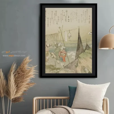 تابلو برای هدیه همسر - آویزان آبالون برای خشک کردن – تابلو نقاشی هوکوسای - اسپو دکور