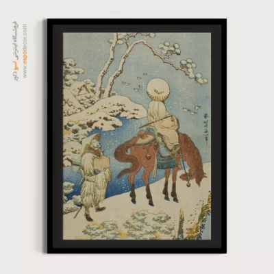 تابلو برای اتاق کودک - اسب سوار در برف – تابلو نقاشی هوکوسای - اسپو دکور