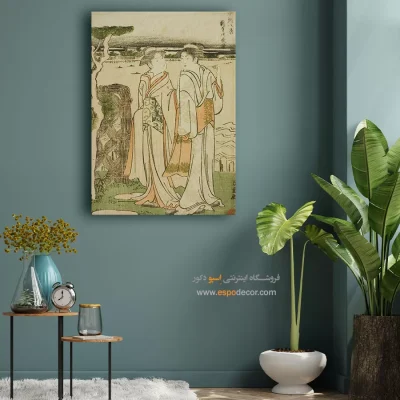 زنگ عصر در معبد – تابلو نقاشی هوکوسای - تابلو برای کافی‌شاپ - اسپو دکور